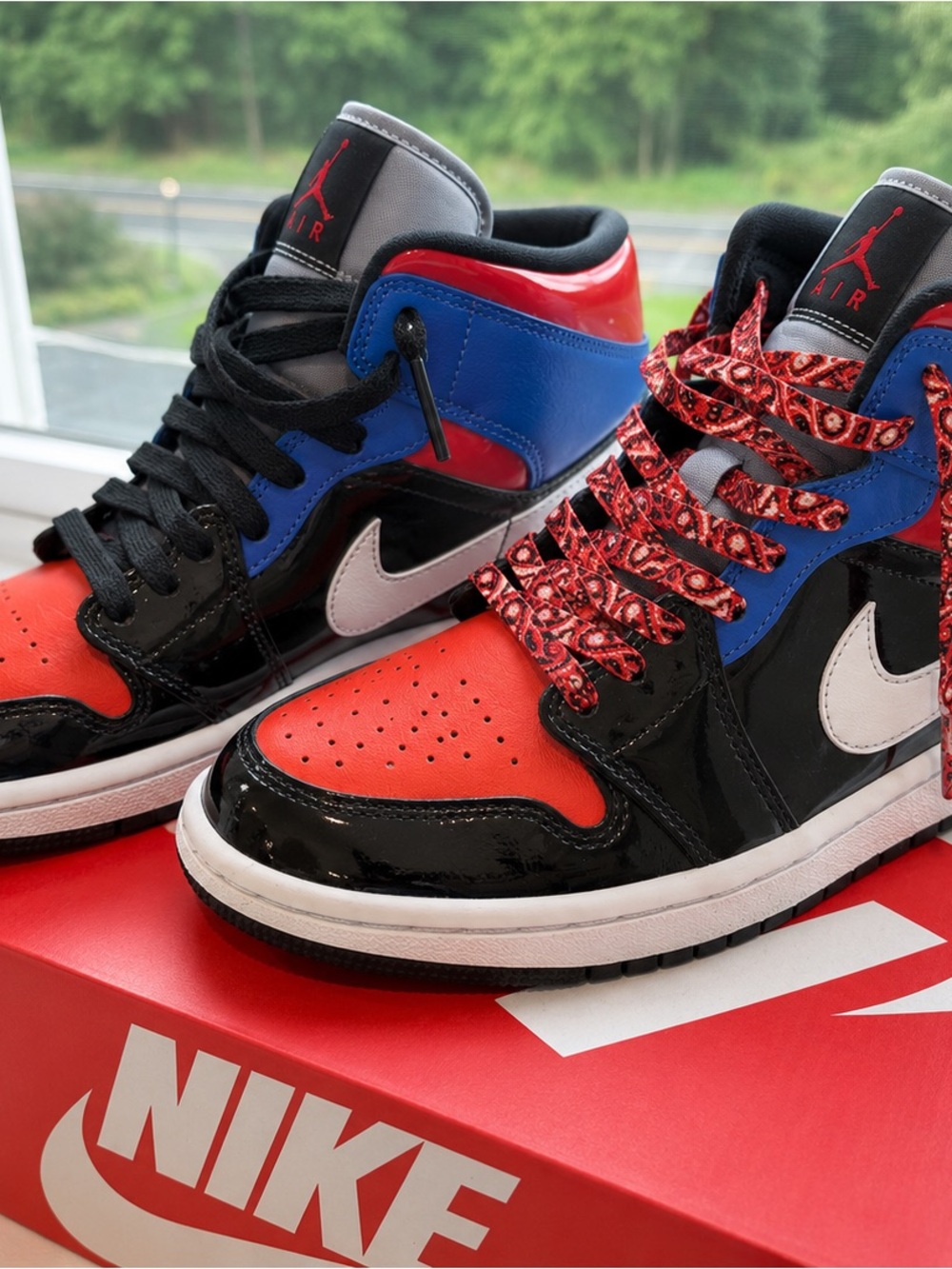 Nike Kids Red, Blue, Black & White High-Top Sneakers